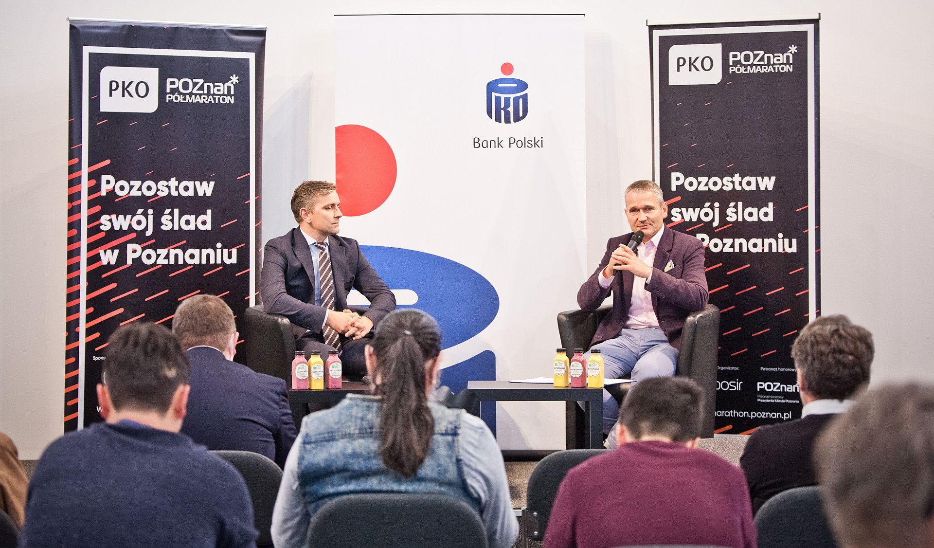 Prezydent Solarski oraz dyrektor półmaratonu podczas konferencji z dziennikarzami