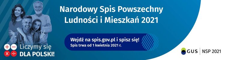 Grafika - czworo uśmiechniętych ludzi w różnym wieku i hasła promocyjne spisu