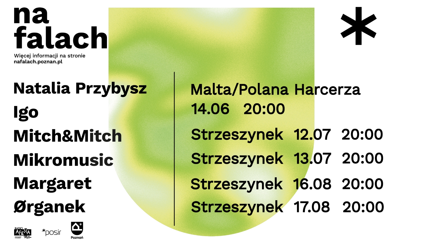 Program Cyklu Na Falach ze zdjęciami tegorocznych gwiazd