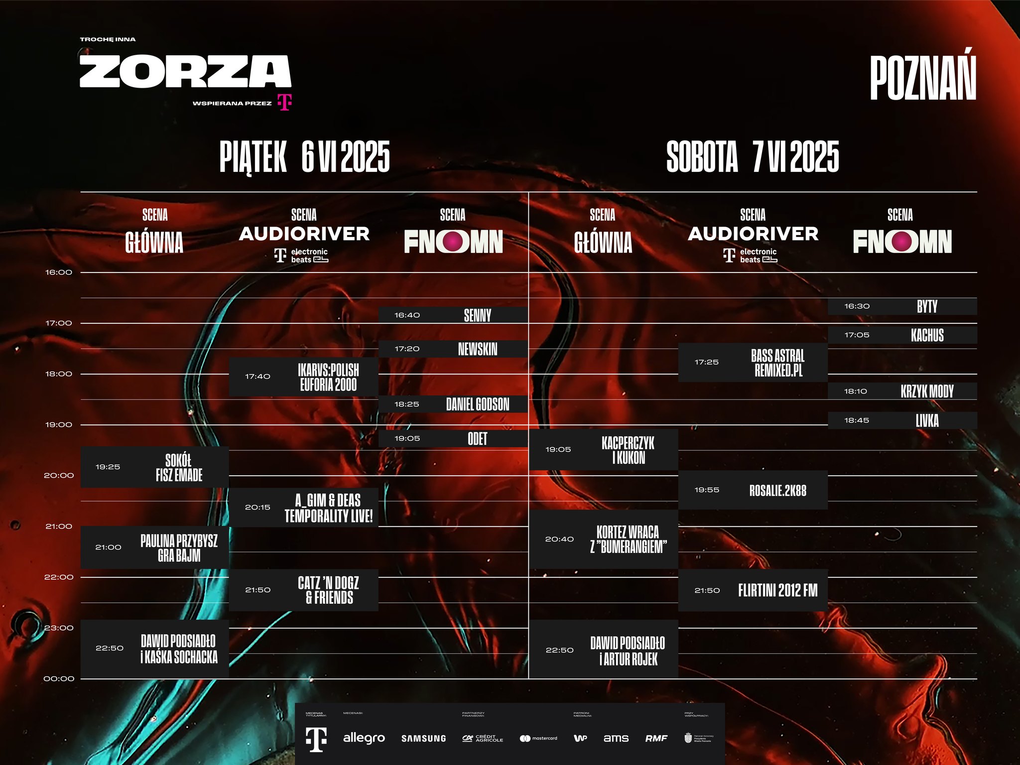 rozpiska godzinowa i scenowa festiwalu